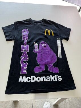 McDonald's Black Tee with Purple Grimace and Gold Arches S
